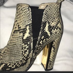 BCBGMaxAzria snake skin booties